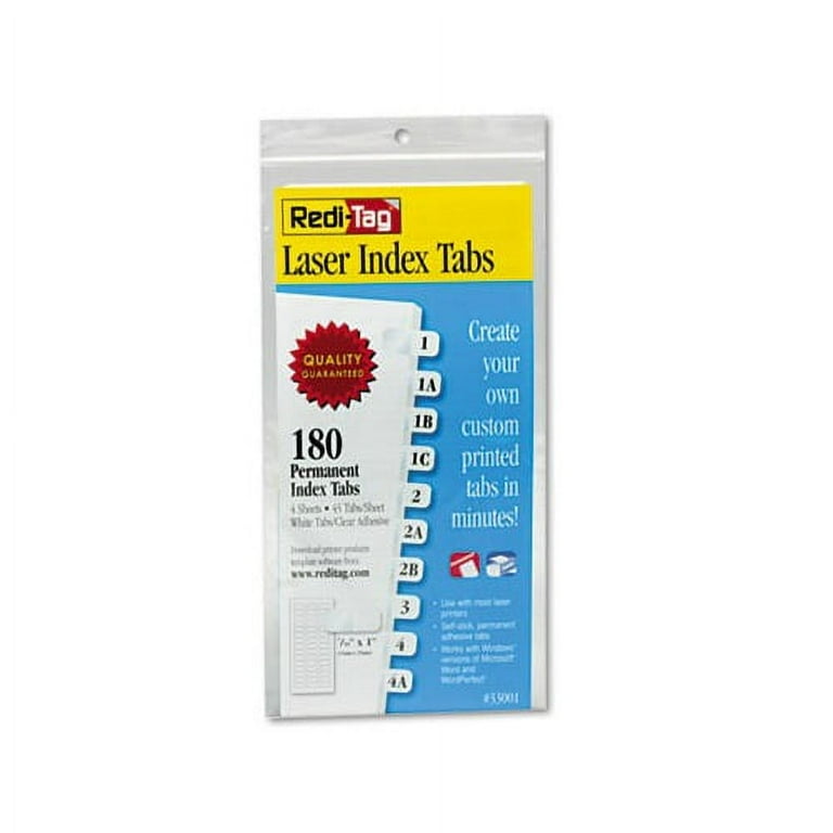 Laser Printable Index Tabs, 1/12-Cut, White, 0.44 Laser Printable Index Tabs, 1/12-Cut, White, 0.44