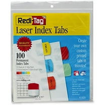 Laser Printable Index Tabs, 1/5-Cut Tabs, Assorted Colors, 1.13" Wide, 100/pack | Bundle of 5 Packs