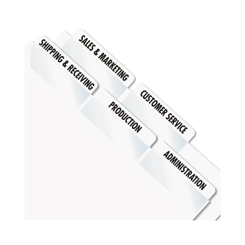Laser Printable Index Tabs 1/5Cut Tabs, White, 2" Wide, 300/Pack