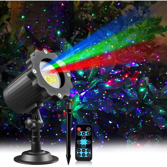 Laser Projector Firefly Lights Outdoor,12 Effect Moving RGB Lights Show Waterproof Laser Projection with RF Remote and Timer for Wedding Christmas Holiday Party Patio Garden Decor