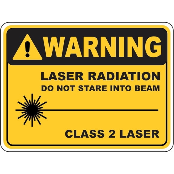 Laser Radiation Warning Sign – 8x12 Inch RustFree Aluminum,Reflective & Weatherproof,HighVisibility Safety Sign for Workplace or Industrial Areas,Class 2 Laser Hazard