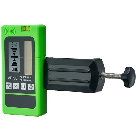 Laser Receiver 197 ft Range for Green and Red Pulsing Line Lasers with Dual LCD Display Clamp and Bubble Level for Laser Level Tool