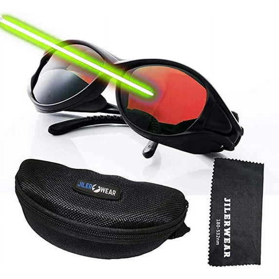 Laser Safety Goggles 532nm OD 6+ Professional 180nm-532nm Wavelength Violet/Blue/Green Laser Protective Glasses for 405nm, 445nm, 450nm,473nm 532nm Laser Fit Dazzling Lasers, Like Engraving Machines