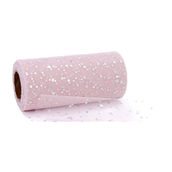Laser Sequin Glitter Tulle Rolls 6 inch x 10 Yards (30 feet) Color for Table Runner Chair Sash Bow Pet Tutu Skirt Sewing Crafting Fabric Wedding Unicorn Party Birthday Gift Ribbon, Pink