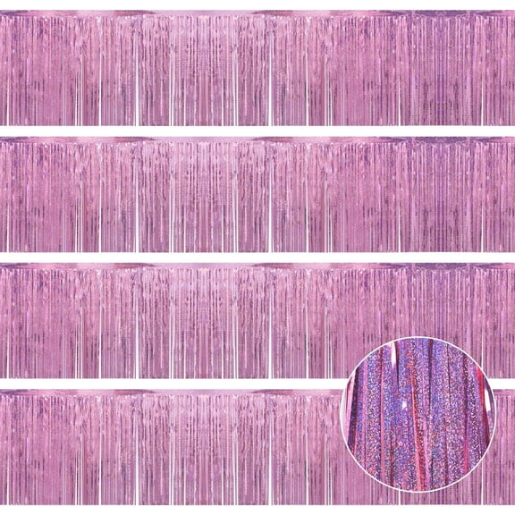 Laser Silver Birthday Decorations Tinsel Garland Parade Float Decorations for Trailer 10Pack 12FT Christmas Party Decor Ceiling Fringe Banner Silver Backdrop for Streamers Party Decorations