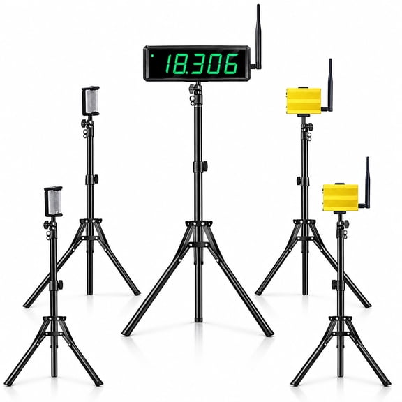 Laser Sprint Timer, Timing Gates System with LED Display & Height-Adjustable Tripods for Speed, Agility, Track & Field Training, 0.001s Precision