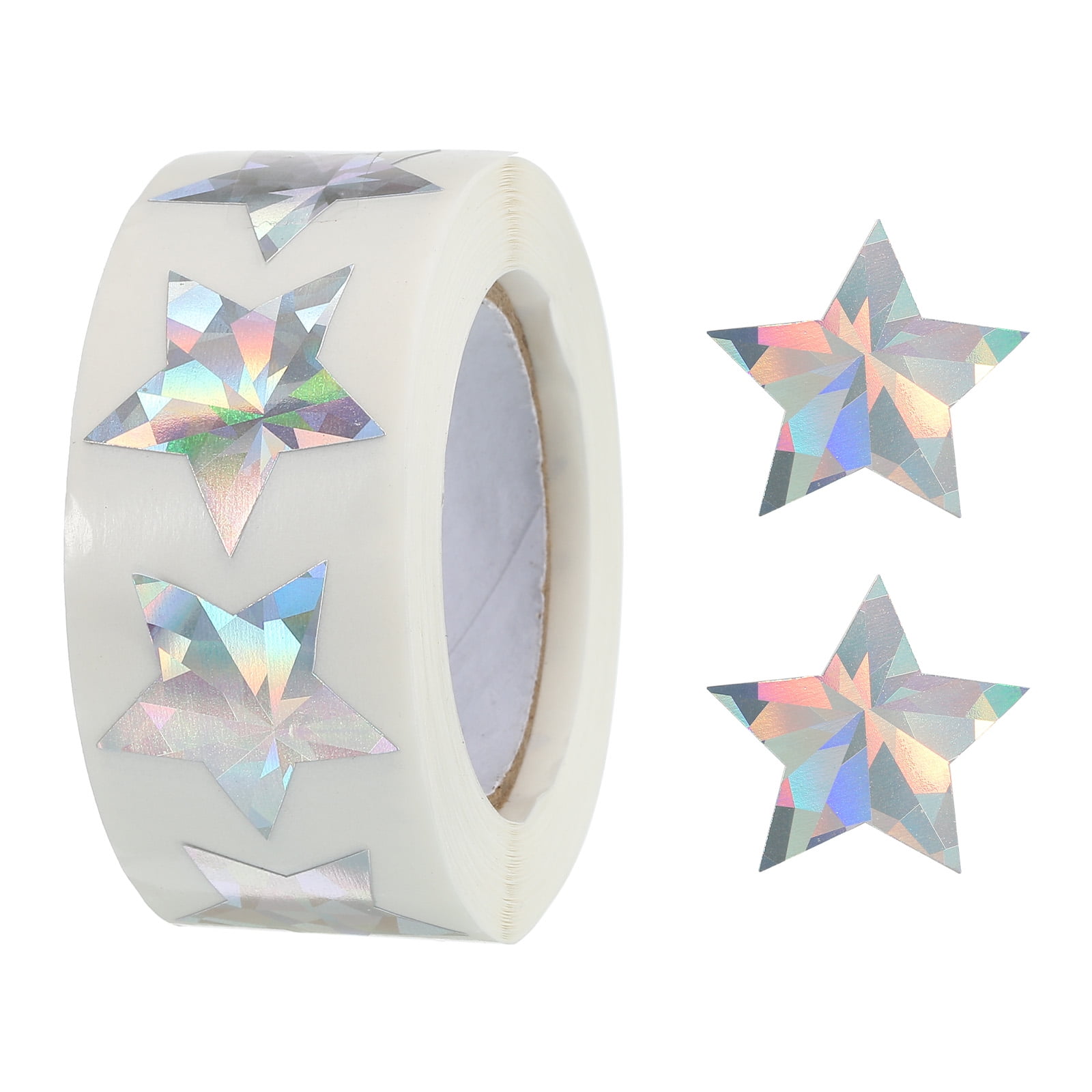 Laser Star Stickers 1 Inch 1 Roll DIY Adhesive Sparkling Labels Notes ...