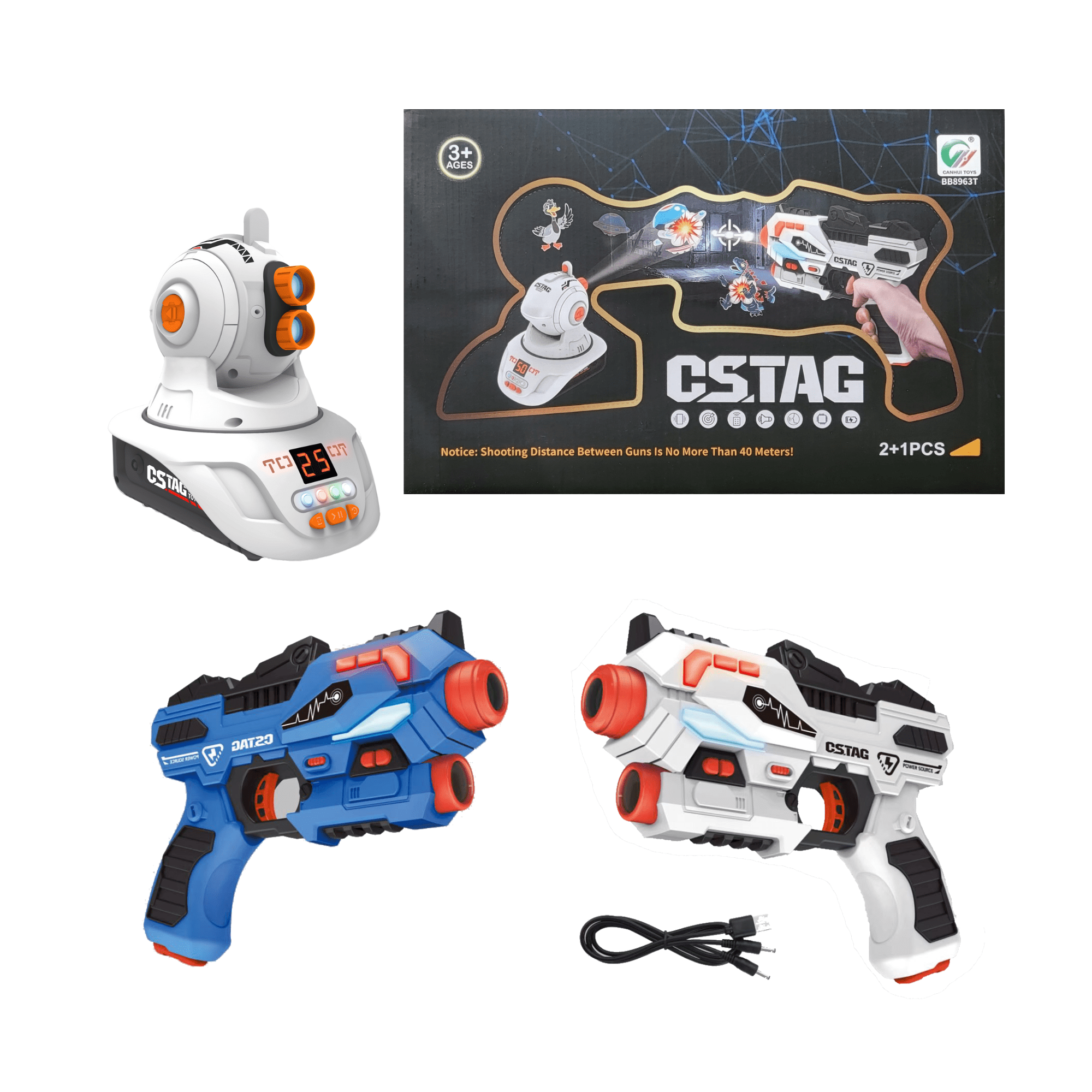 USA Toyz 4pk Laser Tag Rechargeable Toy Blasters Multiplayer Shooting Game  Set for Ages 8 to 14 years 