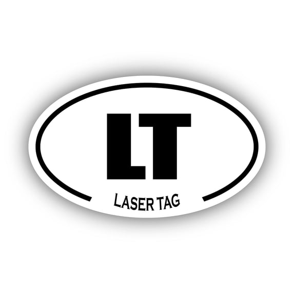 Laser Tag LT Oval Bumper Sticker 3M Vinyl Decal 3 in x 5 in