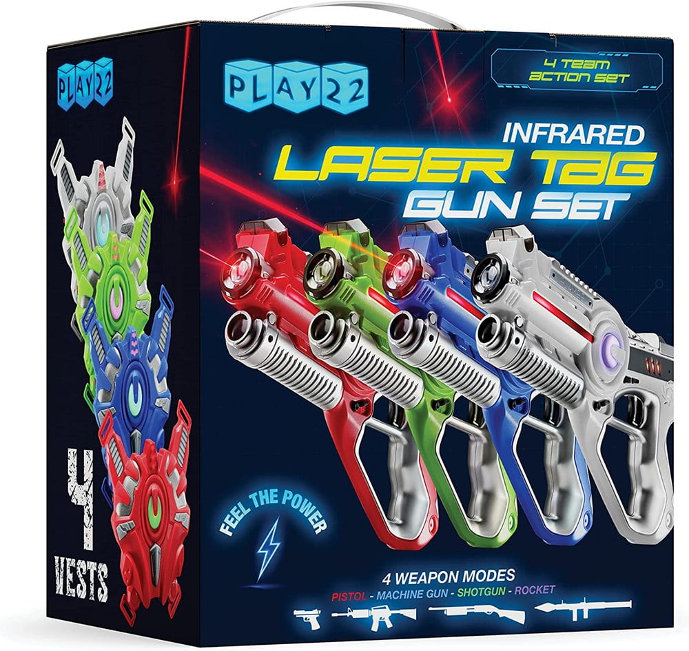 USA Toyz 4pk Laser Tag Rechargeable Toy Blasters Multiplayer Shooting Game  Set for Ages 8 to 14 years 