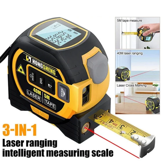 Laser Tape Measure 3 In 1 Digital Tape Measure High Precision Laser Rangefinder