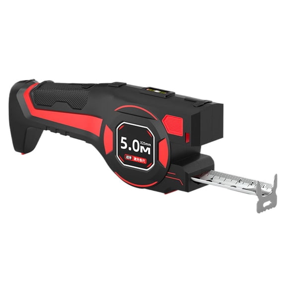 Laser Tape Measure 5M, Digital 2-in-1 Measuring Tool with Laser Distance Meter, USB Rechargeable Electronic Tape Measure for Construction