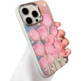 thumbnail image 1 of Laser Tulip Flower Plated Camera Lens Protector Soft  for iPhone Case (Pink,iPhone 14 Pro Max), 1 of 6