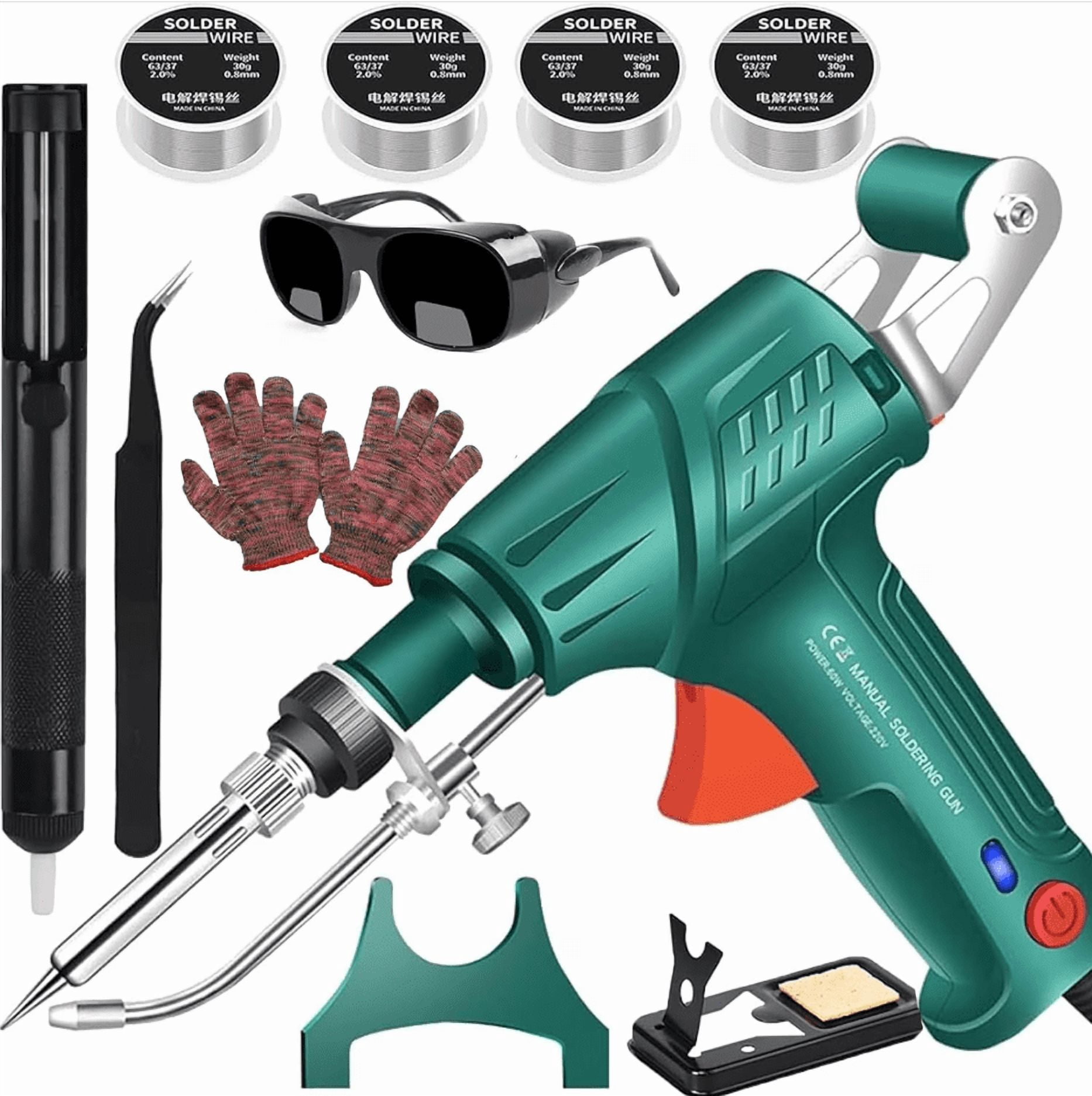 Welding Machine, Internally Heated Industrial Welding Tools, 110V Handheld Welder, Automatic Corded Solder Iron, Fully Automatic Industrial Home DIY-Grade Welding Tool Set (Green)