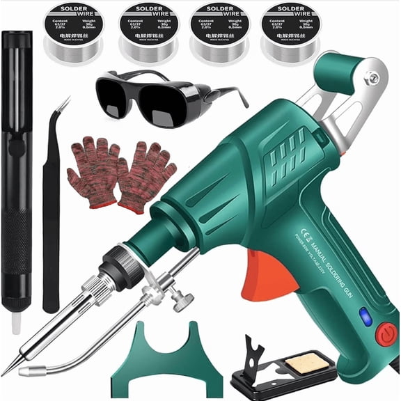 Welding Machine, Internally Heated Industrial Welding Tools, 110V Handheld Welder, Automatic Corded Solder Iron, Fully Automatic Industrial Home DIY-Grade Welding Tool Set (Green)