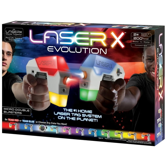 Laser X Evolution Micro Double Blasters, Indoor and Outdoor, for Children Ages 6+