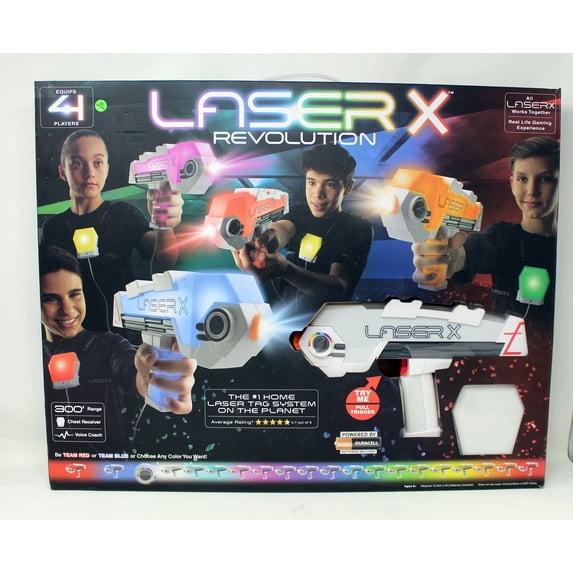 Laser X Revolution 4-Player Set with Blasters and Chest Receivers
