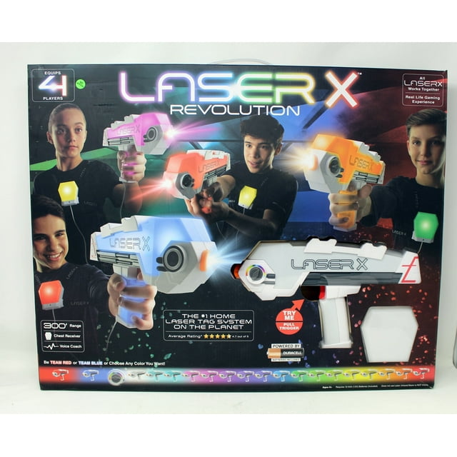 Laser X Laser Gaming Blasters with Batteries, 4 Pack