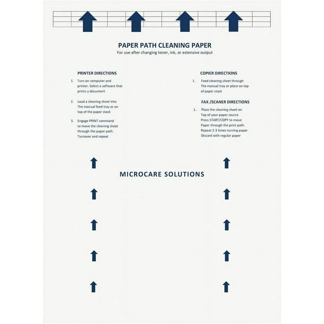 Laser & inkjet Printer Cleaning Sheet (8.5 x 11") 5 Sheets