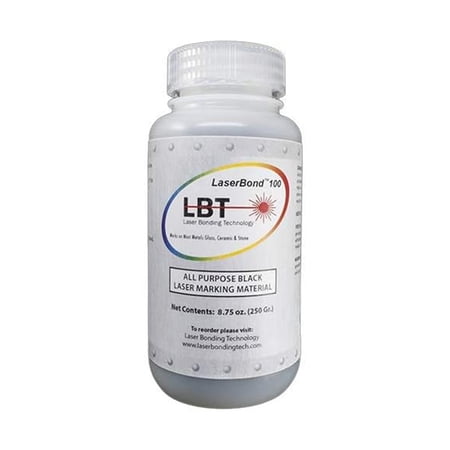 LaserBond 100 Black Laser Marking Ink 250g, Compatible with CO2 Fiber Diode and YAG Laser Engravers, Permanent Marks on Metal Glass Stone and Ceramic