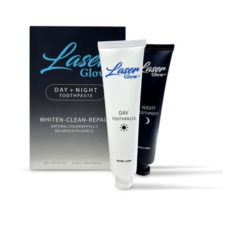 LaserGlowSpa Day Night Toothpaste, Whitening Toothpaste Day Night Teeth Cleaning Stain Removal Toothpaste Kit For Men Women