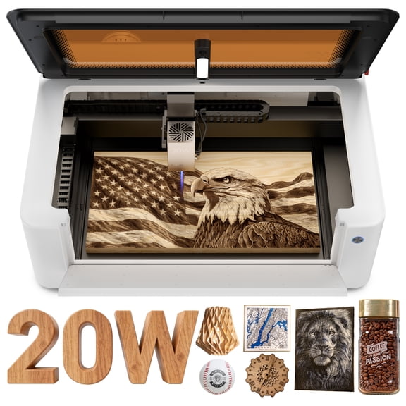 LaserPecker LX2 All-in-One Desktop Laser Engraver Cutter, 20W, 19.7" x 12" Working Area, 1000mm/s High-Speed