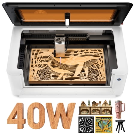 LaserPecker Laser Cutter Engraver LX2 40W 19.7 x 12 Large Working Area 1000mm/s High-Speed Engraving 12MP Camera for Metal Wood Acrylic