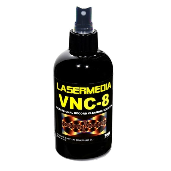 Lasermedia VNC-8 Professional Residue Free & Vinyl Record Cleaning Solution Spray Bottle, 8 fl oz