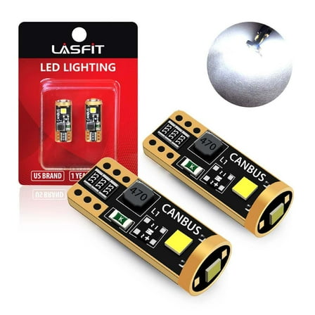 Lasfit 194 168 T10 LED Light Bulbs,Canbus Error Free, License Plate Dome Map Trunk Cargo Light Bulbs, Xenon White | 2 Bulbs