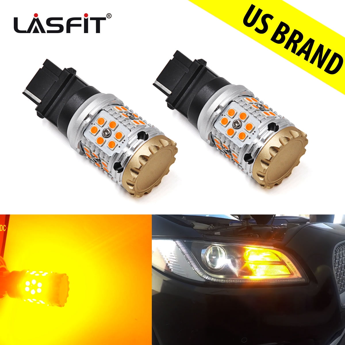 Lasfit 3156 3056 P27W LED Bulbs for Turn Signal Light Blinker Bulbs