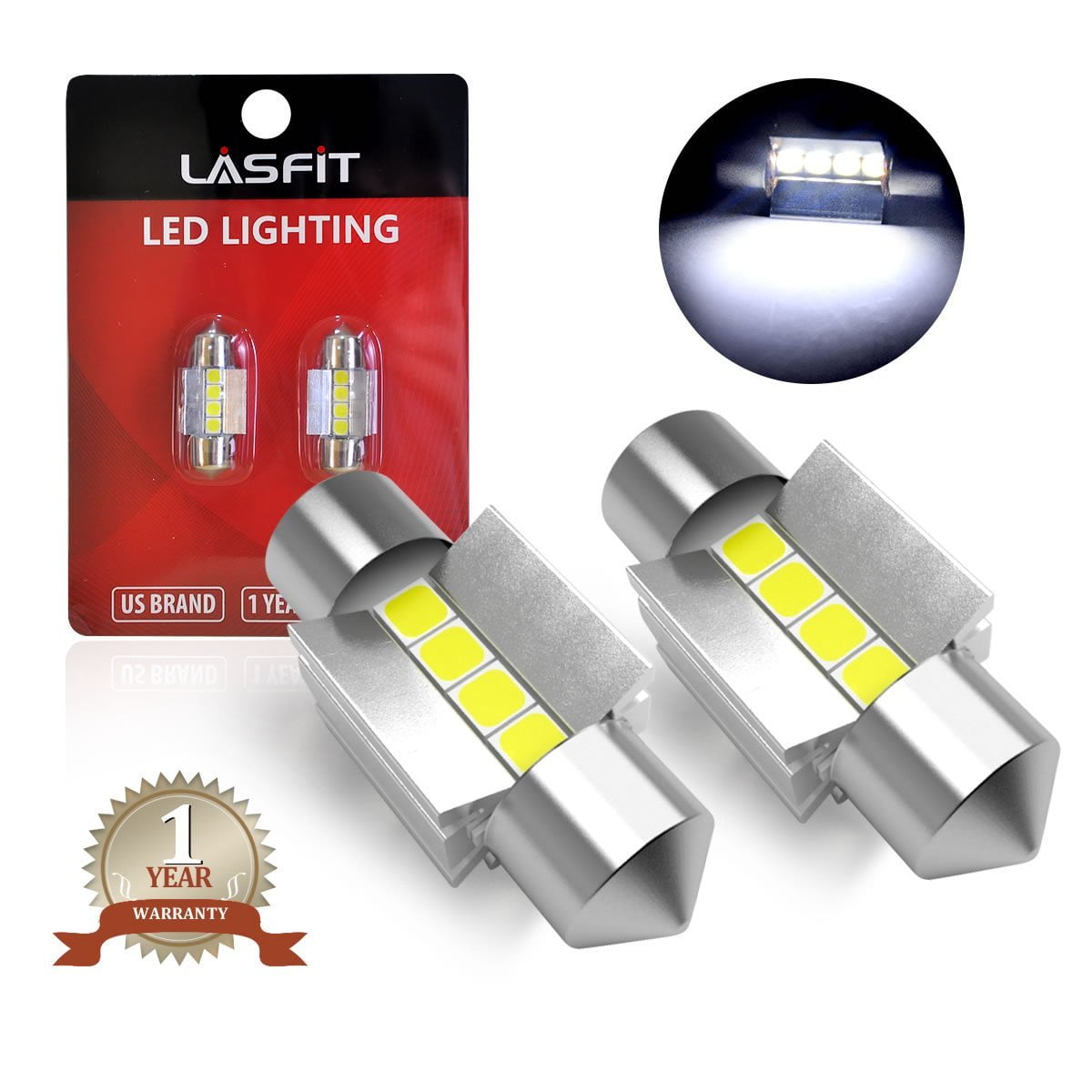 Festoon 31 mm LED and diodes for your license plate lighting on your bike,  motor cycle or moped