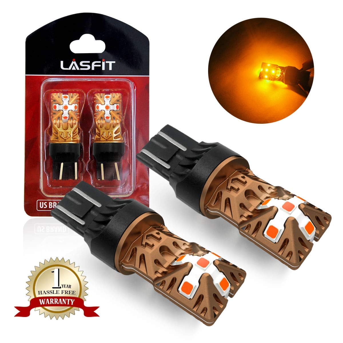 Lasfit 7443 7440 7444 LED Bulbs for Turn Signal Blinker Lights, Side