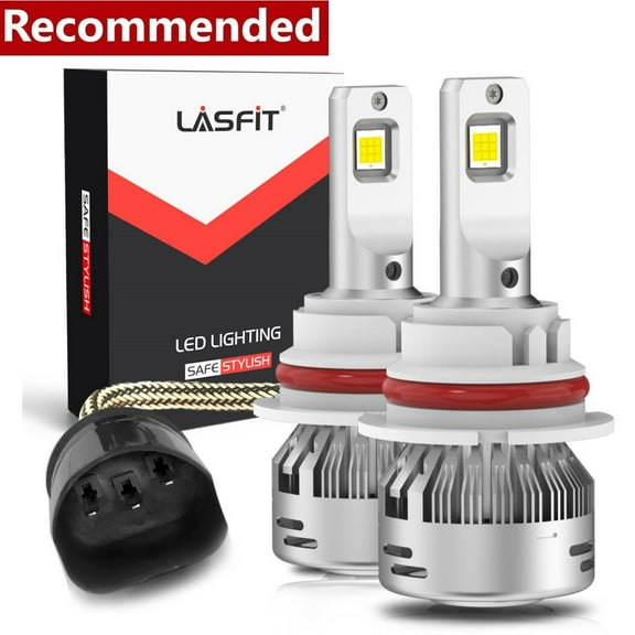 Lasfit 9004 HB1 LED Headlight Bulbs, Dual High Low Beam Flip Chips 60W 6000LM 6000K, LA Plus Series