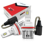 Lasfit 9004 HB1 LED Headlight Bulbs, Upgrade Flip Chips  High/Low Beam Bulbs, 50W 5000LM 6000K | 2 Bulbs