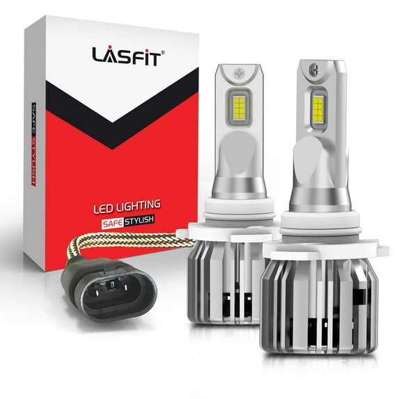 Lasfit 9005 HB3 LED Headlight Bulbs,Plug and Play,50W 5000LM 6000K White,LCplus Series | 2 Bulbs