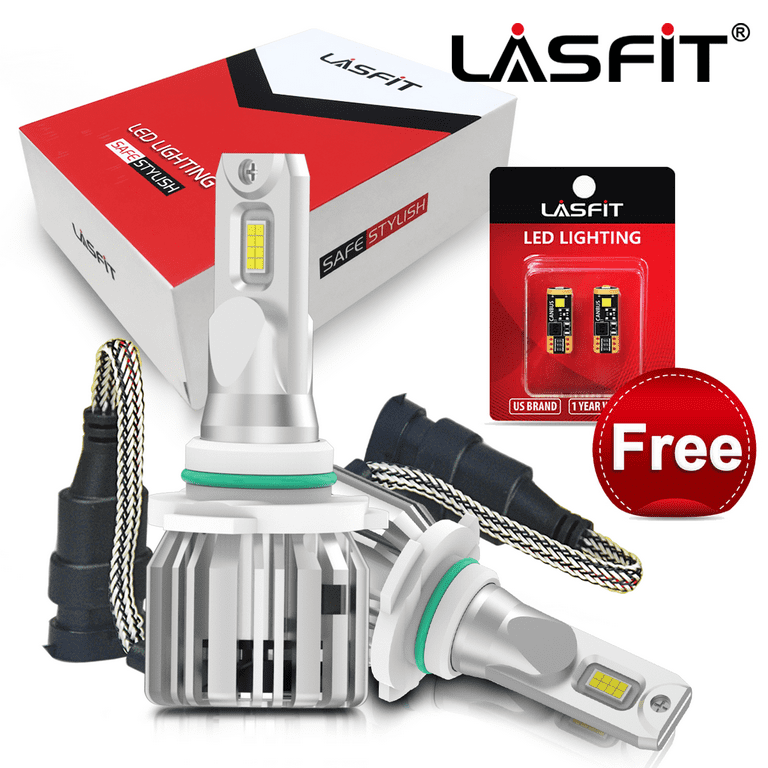 Lasfit 9012 HIR2 LED Headlight Bulb-9012 High Low Beam LED Conversion  kit-50W 5000LM 6000K Xenon White