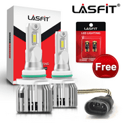Lasfit 9140 9145 H10 LED Fog Light Bulbs, Flip Chips 360° Adjustable Beam Pattern 50W 5000LM 6000K White (Free 194 LED Bulbs)