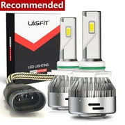 Lasfit 9140 9145 H10 LED Fog Light Bulbs, Internal Driver, 60W 6000LM 6000K | 2 Bulbs