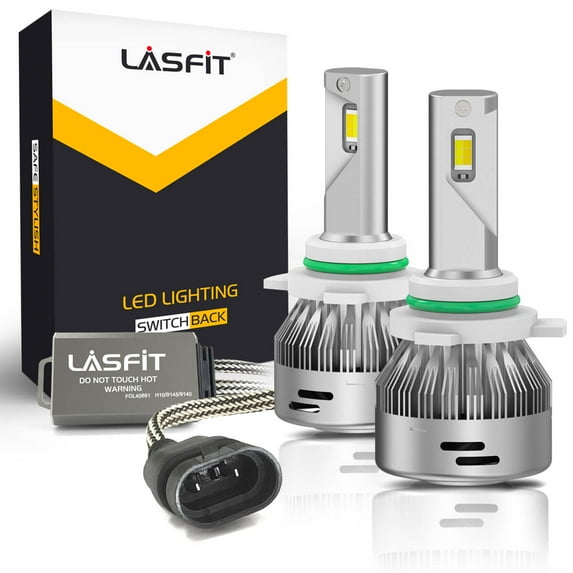 Lasfit 9140 9145 H10 LED Fog Light Bulbs, Switchback LED Conversion Kits 60W 6000LM Amber/White