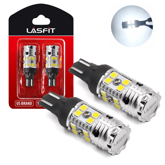 Lasfit 921 912 T15 Canbus Error Free Auto LED Bulbs, Car Reverse Backup Light Bulb & Trunk Cargo Light Lamp, Pure White, 2Pcs