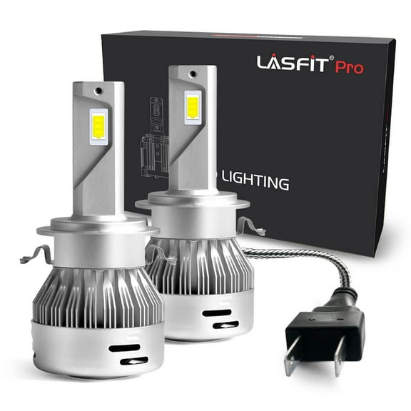 Lasfit Custom H7 LED Headlight Bulb with Retainer Adapter for Mercedes Benz VW Tiguan 60W 6000LM 6000K Plug n Play, 2Pcs