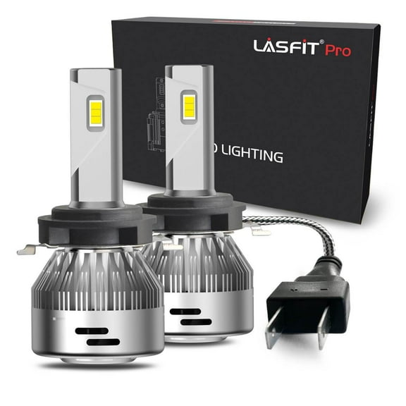 Lasfit H7 LED Headlight Bulbs, H7 LED Bulbs Custom Fit VW BMW Mercedes Benz w/Retainer Adapter, 60W 6000LM 6000K White