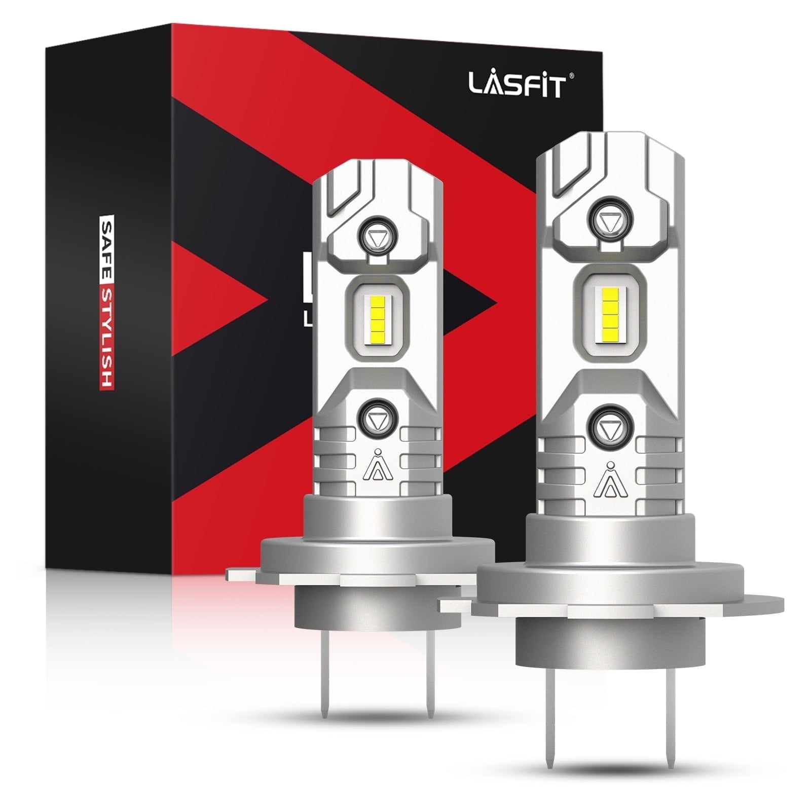 Lasfit H7 LED Headlight Bulbs, High Beam/Low Beam/Fog Light-Wireless Noiseless 40W 4000LM 6000K 1:1 Design with Halogen Bulb | 2 Bulbs