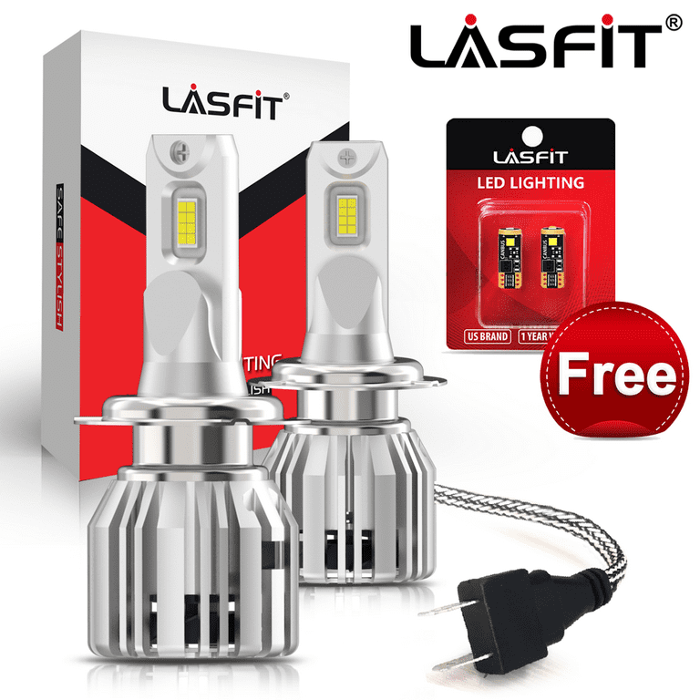 Lasfit H7 Low Beam Headlight Bulb LED High Low Beam Flip Chips 360°  Adjustable Beam Pattern 50W 5000LM 6000K White (Free 194 LED Bulbs) 