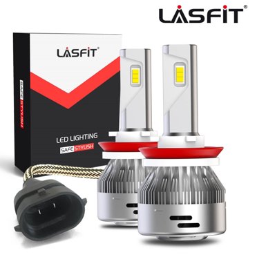 Lasfit H11/H16 LED Fog Light Bulbs - 6000LM 6000K Cool White - IP67 Plug And Play (2 Pack)