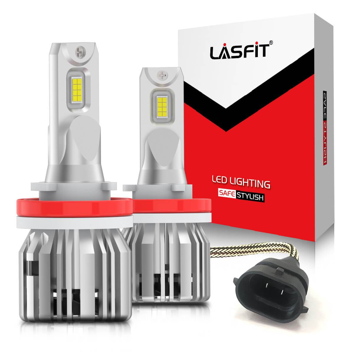 Minister endnu engang Indvandring Lasfit H8 H9 H11 LED Headlight Bulbs,High/Low Beam/Fog Light H11 LED Bulbs  50W 5000LM 6000K | 2 Bulbs - Walmart.com