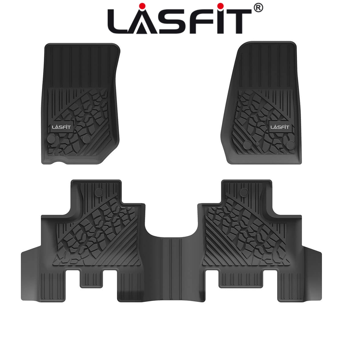 Lasfit Jeep Wrangler Floor Mats JK 20132018 AllWeather Floor Mats 1st & 2nd Row (4 Doors Only