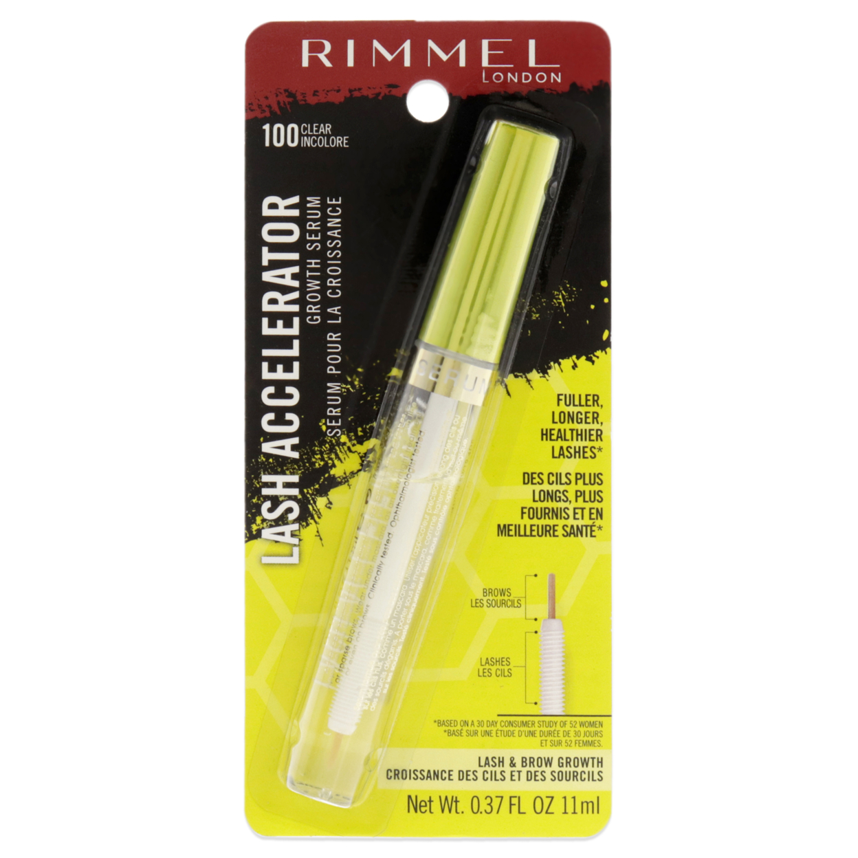 Lash Accelerator Growth Serum - 100 Clear by Rimmel London for Women - 0.37 oz Serum - image 1 of 3