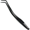 thumbnail image 1 of Lash Applicator Tool with Comb, Curved Eyelash Tweezers for Precision Placement and Application, Stainless Steel Lash Tool for DIY Eyelash Extensions, Individual Clusters, 1 of 7