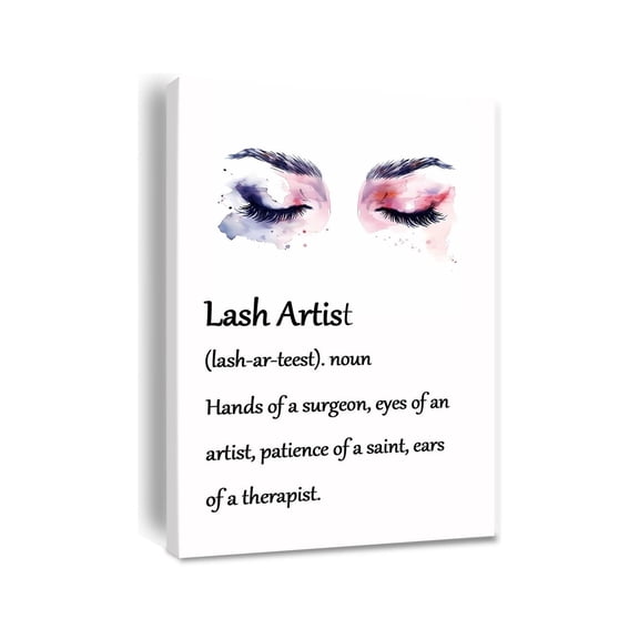 Lash Artist Definition Wall Art Eyelash Technician Salon Decor Canvas Print for Beauty Studio Room Gift Idea